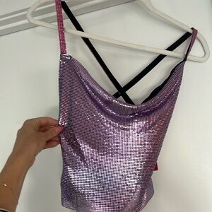 Poster Girl purple and pink chain top
